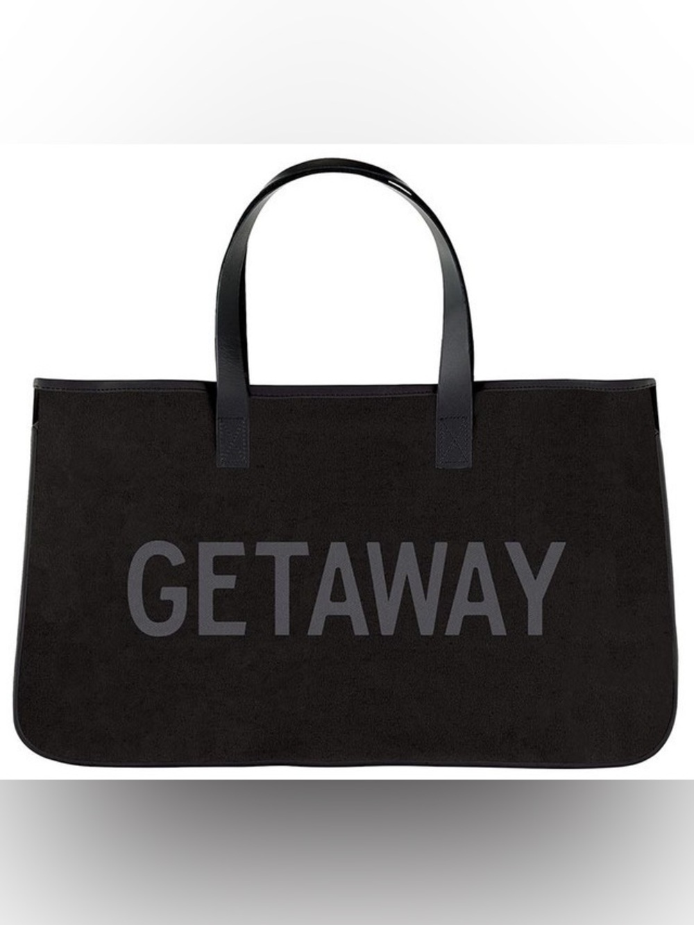 Bella Black Canvas Tote - “GETAWAY” / - NWT